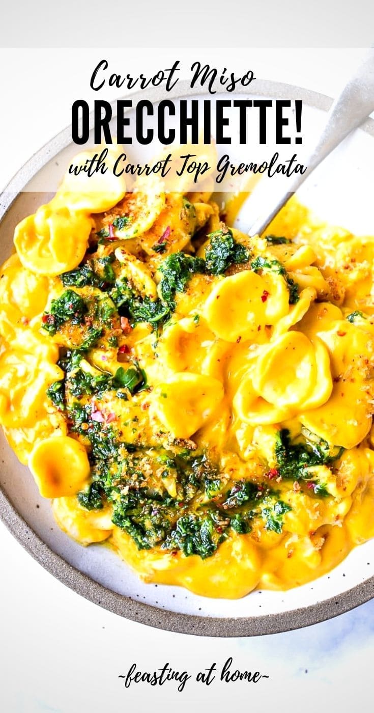 Orecchiette with Creamy Carrot Miso Sauce