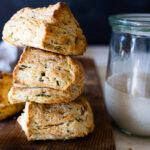 An easy recipe Sourdough Biscuits with scallions using leftover sourdough starter (or discard).This buttery biscuits can be made in 45 minutes!