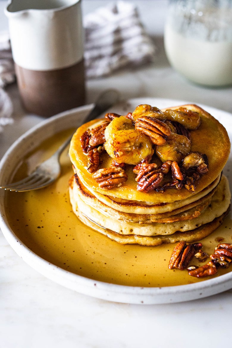 How to make Sourdough Pancakes using sourdough starter or discard. A quick and easy recipe that can be made with any type of flour- bread flour, whole wheat, einkorn, spelt or a mix. 