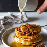 How to make Sourdough Pancakes using sourdough starter or discard. A quick and easy recipe that can be made with any type of flour- bread flour, whole wheat, einkorn, spelt or a mix. 