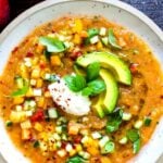 This refreshing Peach Gazpacho blends ripe peaches, tomatoes, cucumber, basil, and olive oil into a vibrant no-cook summer soup that's light, healthy, and easy to make.