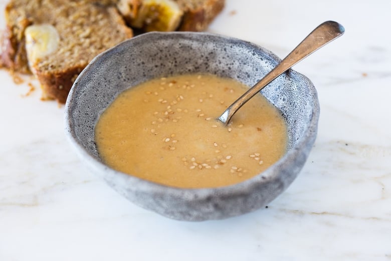 Maple Tahini Sauce for Vegan Banana Bread 