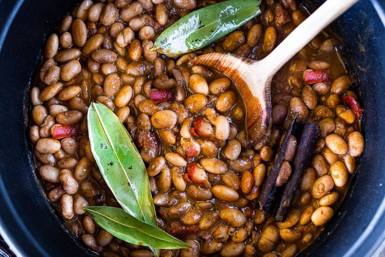 How to cook flavorful healthy vegan Mexican Pinto Beans using dry beans! A Simple easy recipe that can be made on the stovetop or in an Instant Pot. A delicious addition to your Mexican Feast, or weekly meal prep. It can be made ahead!  Allow 6 hours of soaking time.  #pintobeans