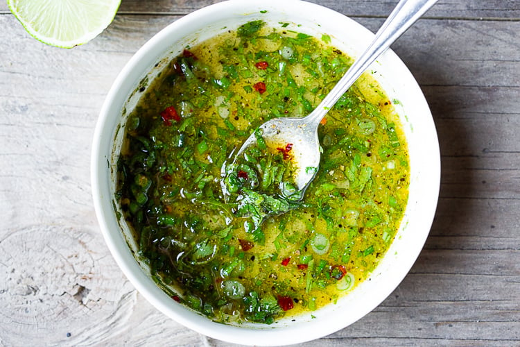 Cilantro Lime dressing for the the papaya salad 