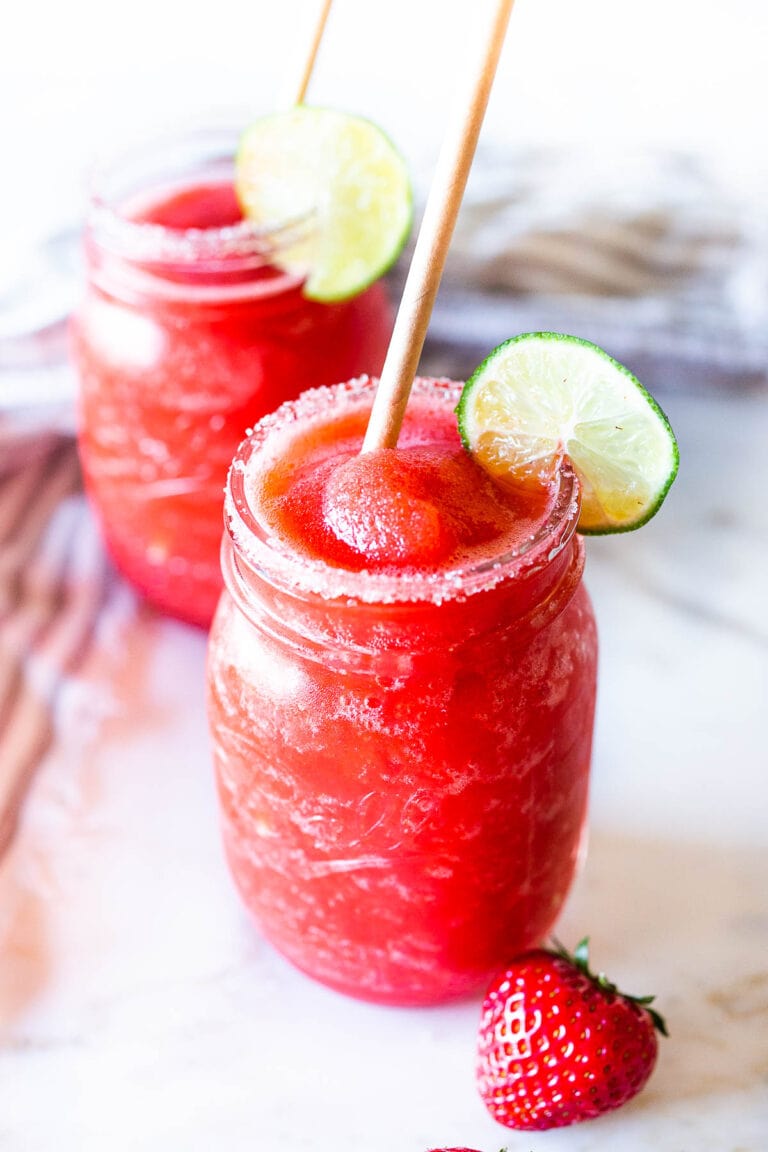 Fresh Frozen Strawberry Margarita Recipe Feasting at Home Feasting