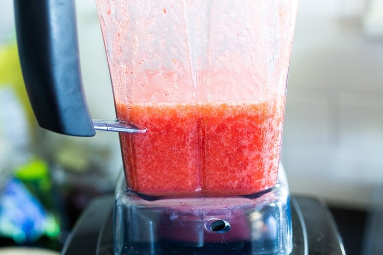 An easy recipe for fresh Strawberry Margaritas using ripe, juicy, in season strawberries! These blended Strawberry Margaritas are light and refreshing and go down a little too easy! Naturally sweetened, nicely balanced with the best flavor!