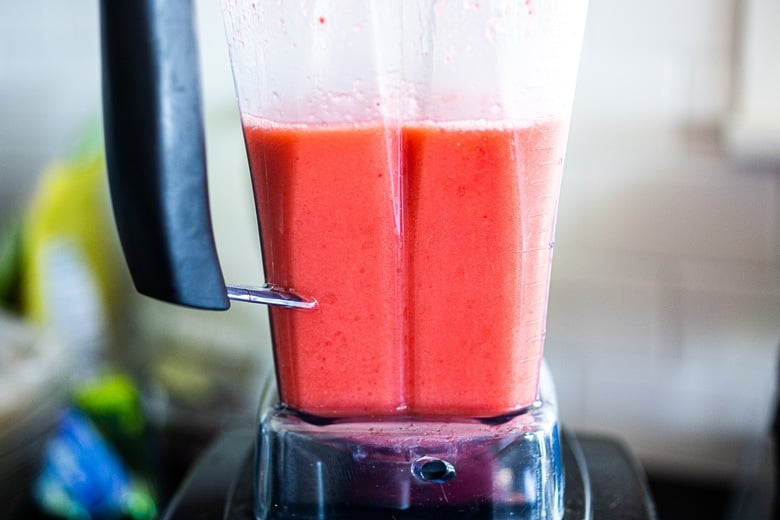 An easy recipe for fresh Strawberry Margaritas using ripe, juicy, in season strawberries! These blended Strawberry Margaritas are light and refreshing and go down a little too easy! Naturally sweetened, nicely balanced with the best flavor! 