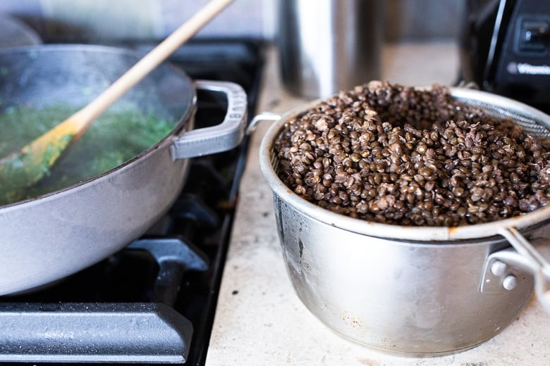 cooked lentils 