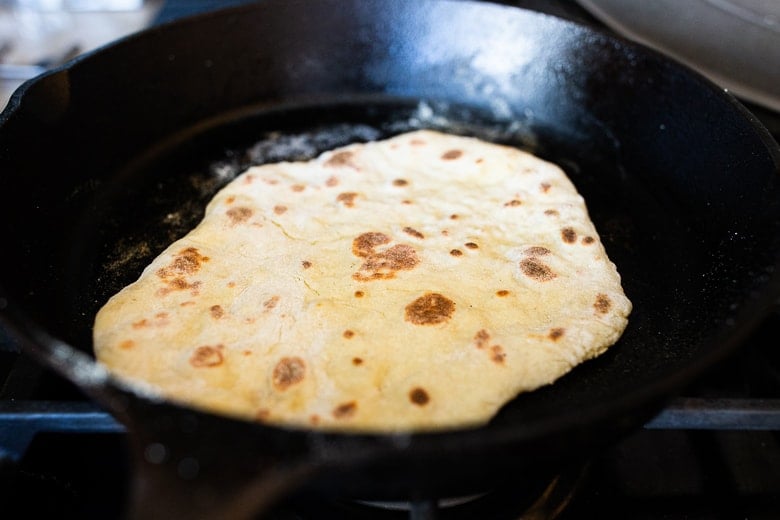 making naan bread