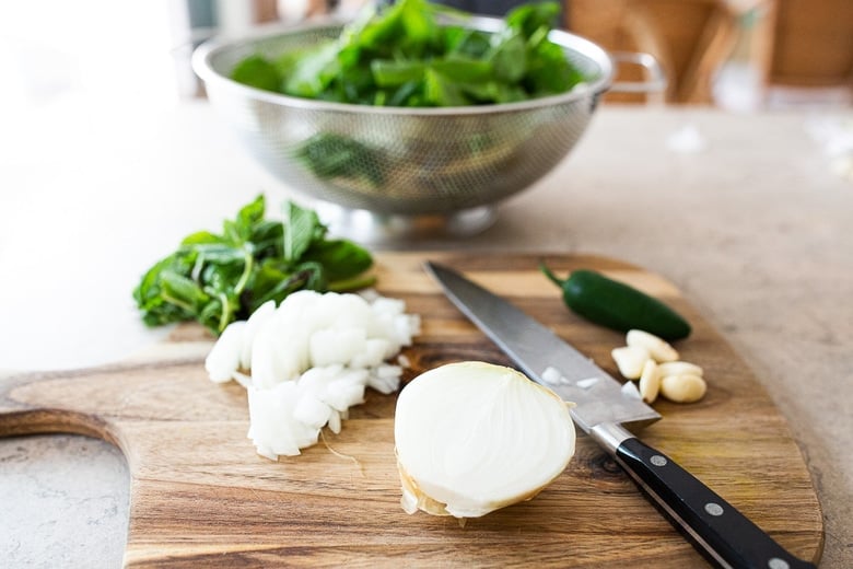 prepping the ingredients