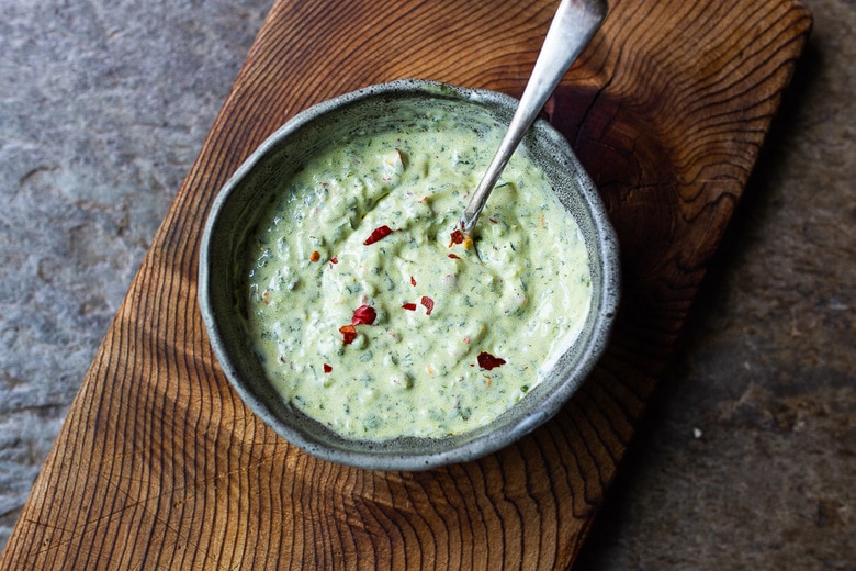 Chimichurri Mayo for the turkey burgers