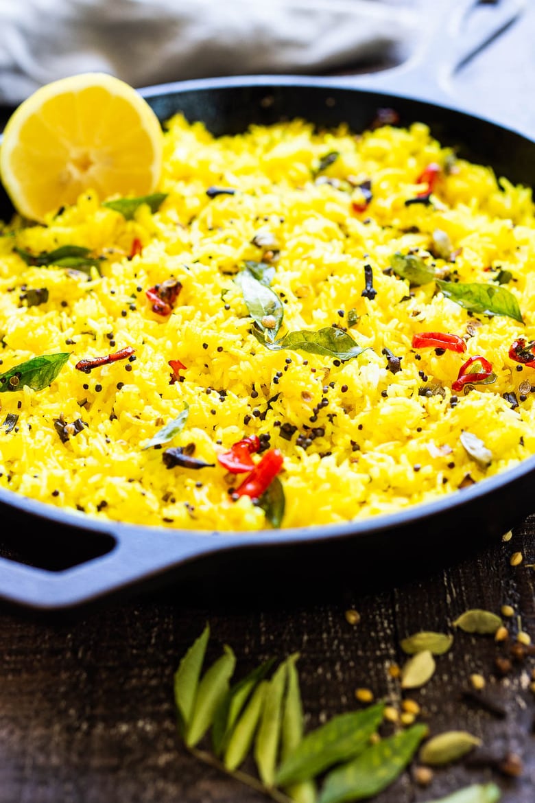 35 Delicious Indian Recipes to Make at Home | How to make Indian Lemon rice. Infused with Indian spices, this fragrant rice dish is the perfect side to your Indian meals.