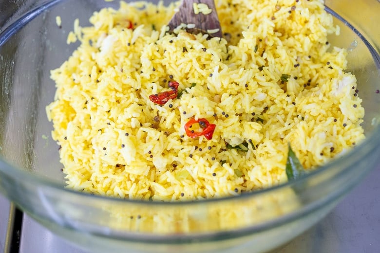 mix up the lemon rice 