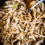 A simple easy recipe for Shredded chicken that can be made in an Instant Pot, Slow Cooker, or on the Stovetop. Use breasts or thighs, fresh or frozen, great for meal prep and busy weeknight dinners. Keeps for 5 days in the fridge, or freeze! #shreddedchicken