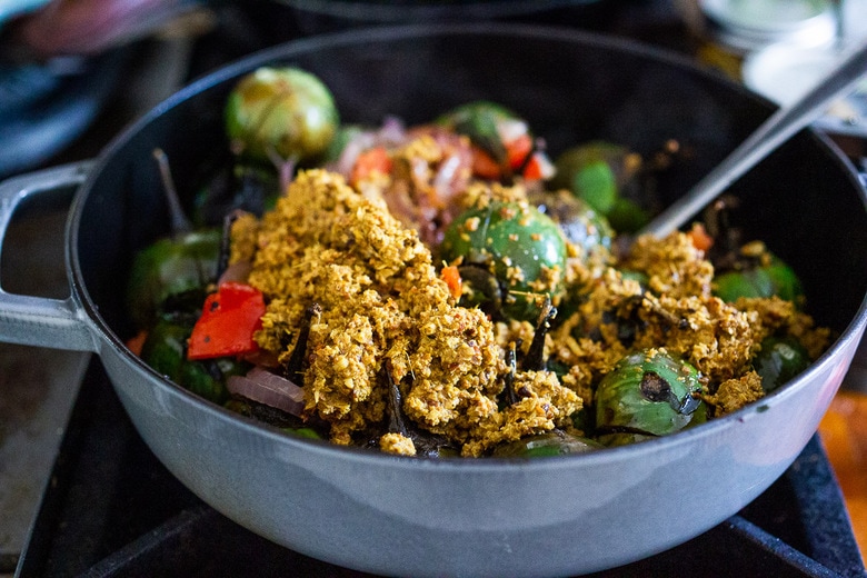 adding the masala spice mix