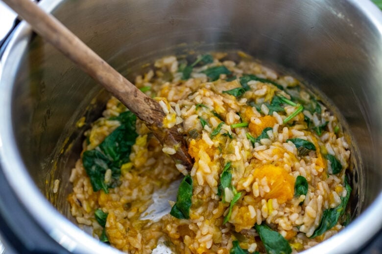 Making risotto in the instant pot.