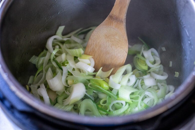 Leeks in instant pot.