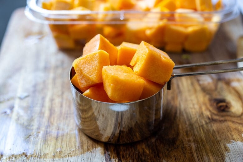 Cubed butternut squash.