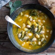 Pumpkin Soup with Leeks, Kale &amp; White beans-image