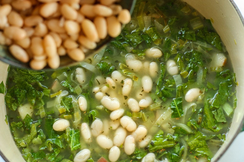 Add the white beans 