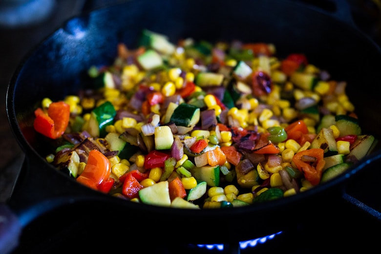 veggie filling for Mexican sweet potatoes 