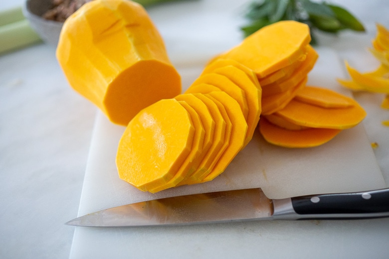 slice the butternut squash 