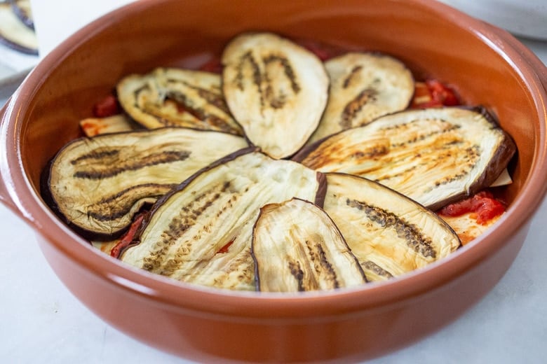 layer the eggplant lasagna. 