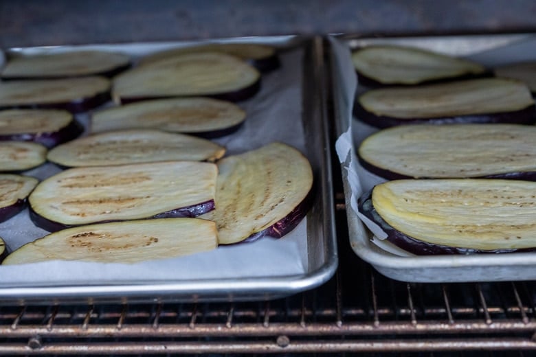 roasting the eggplant 400F oven