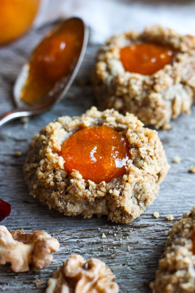 Thumbprint Cookies with apricot jam.