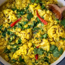 Golden Cauliflower Dal with Spinach and Coconut -image