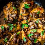 How to make classic Chicken Marsala (with double the mushrooms!) in a rich, earthy, complex Marsala Sauce. Serve over creamy polenta, mashed potatoes or mashed cauliflower or roasted spaghetti Squash! #chickenmarsala #chickenrecipes