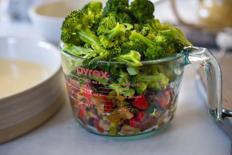 six cups of cooked veggies