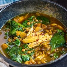 Moroccan Chicken Lentil Soup with Spinach, and Preserved Lemon-image