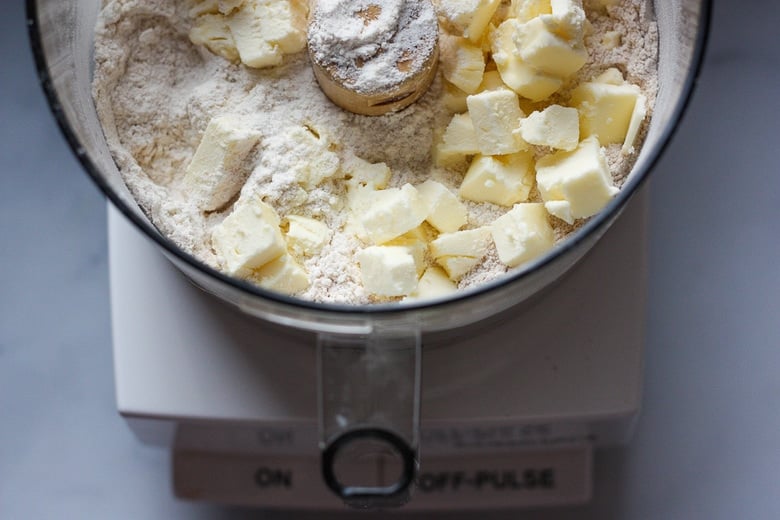 The make the best galette dough, pulse the flour and butter in a food processor. 