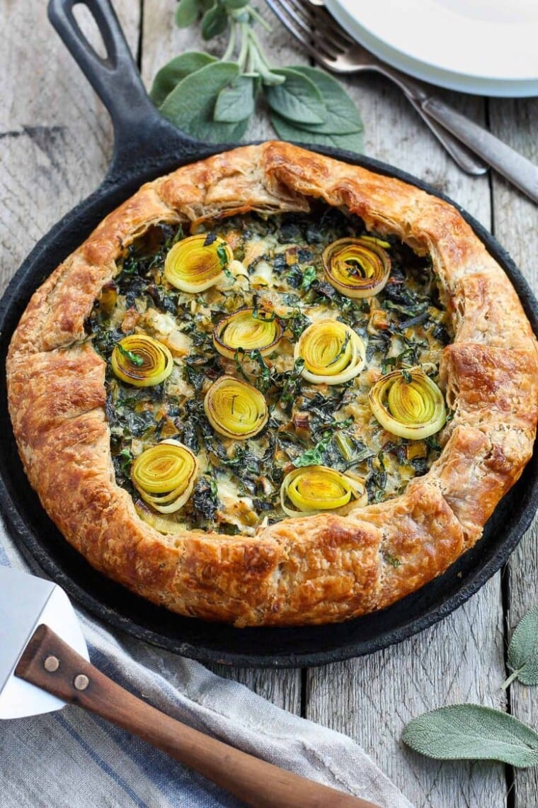 Savory Galette with Leeks and Kale Feasting At Home
