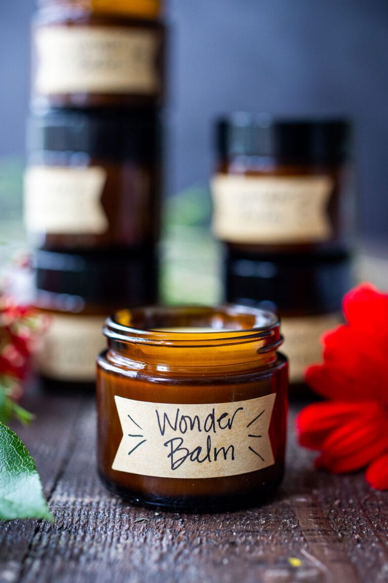 Wonder Balm! (Shea Butter Body Balm) in jars.