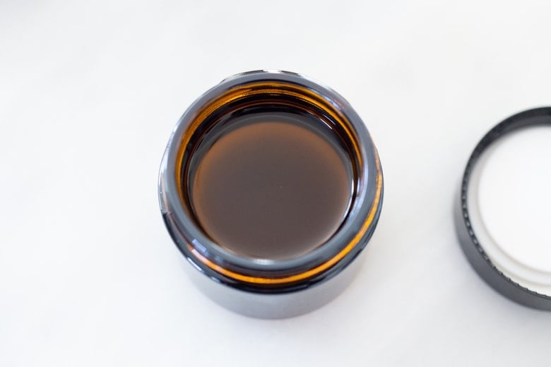 liquid balm, in a jar ready for cooling 