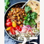25 Best Chickpea Recipes that are not only easy, mostly vegan (or vegetarian) and full of plant-based protein, they are packed full of delicious flavors from around the globe like India, the Middle East, Morocco, and the Mediterranean. #chickpeas, #garbanzobeans, #chickpearecipes