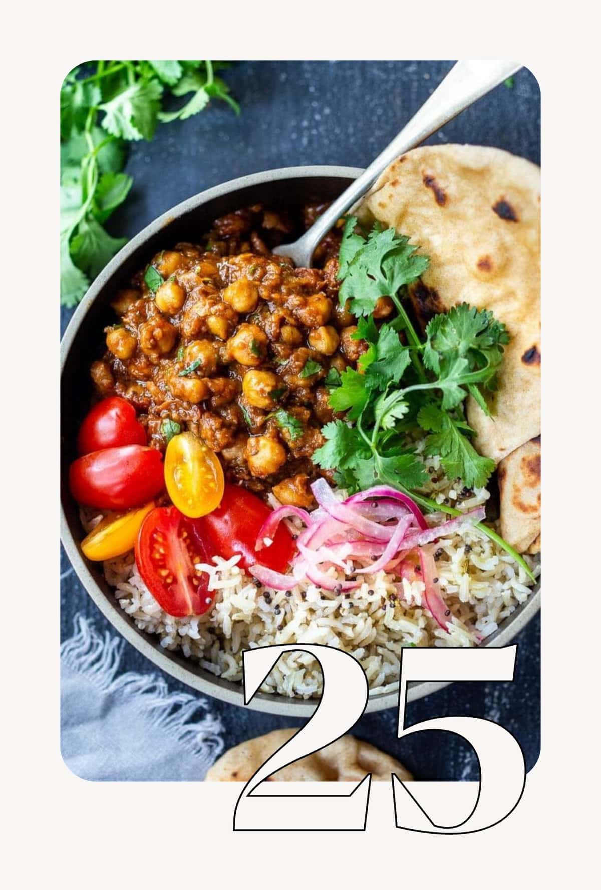25 Best Chickpea Recipes that are not only easy, mostly vegan (or vegetarian) and full of plant-based protein, they are packed full of delicious flavors from around the globe like India, the Middle East, Morocco, and the Mediterranean. #chickpeas, #garbanzobeans, #chickpearecipes