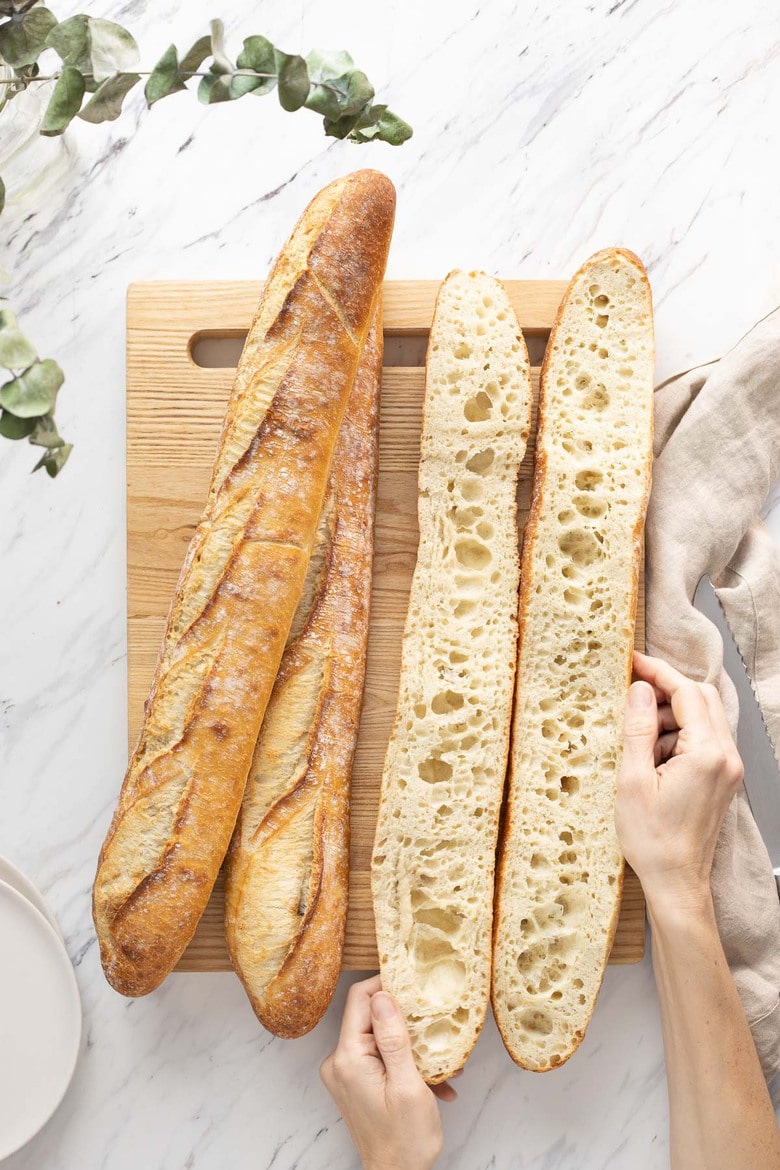 How to Make a Baguette! This sourdough baguette is everything you want in the French classic--a crunchy crust, an open, airy crumb, and lots and lots of flavor. And it’s easier to make than you think! Eat it plain, slathered in butter, or serve it with your favorite soup. 