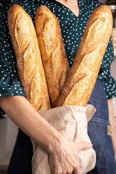 How to Make a Baguette! This sourdough baguette is everything you want in the French classic--a crunchy crust, an open, airy crumb, and lots and lots of flavor. And it’s easier to make than you think! Eat it plain, slathered in butter, or serve it with your favorite soup.