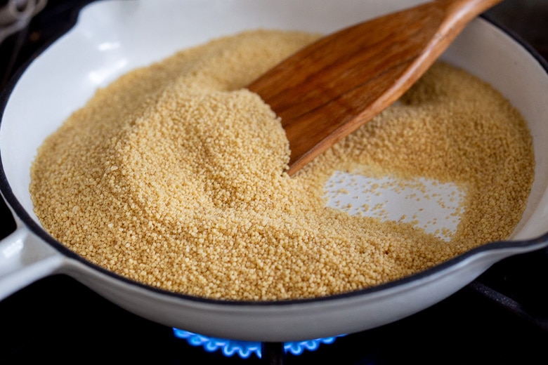 for the BEST flavor, toast the couscous in a dry skillet