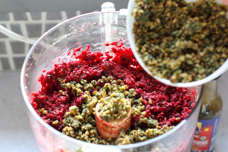 making the beet balls
