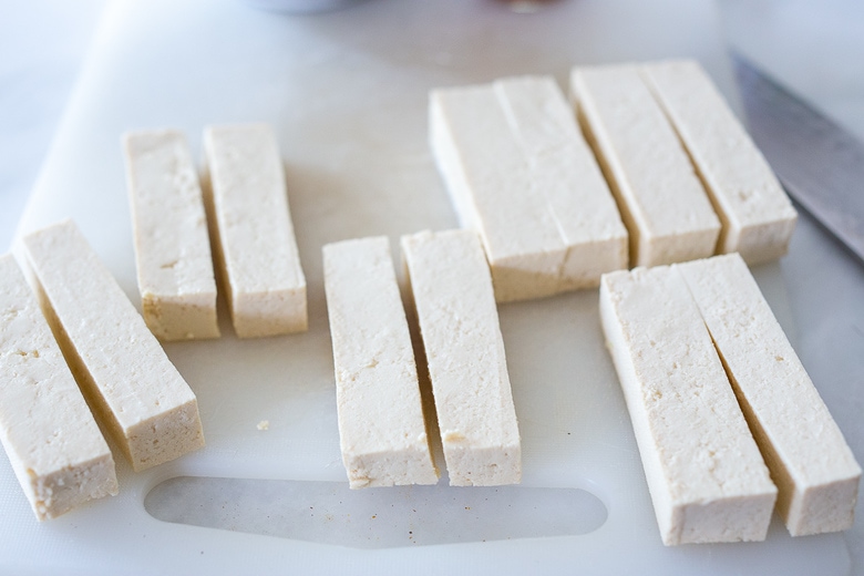 cutting the tofu