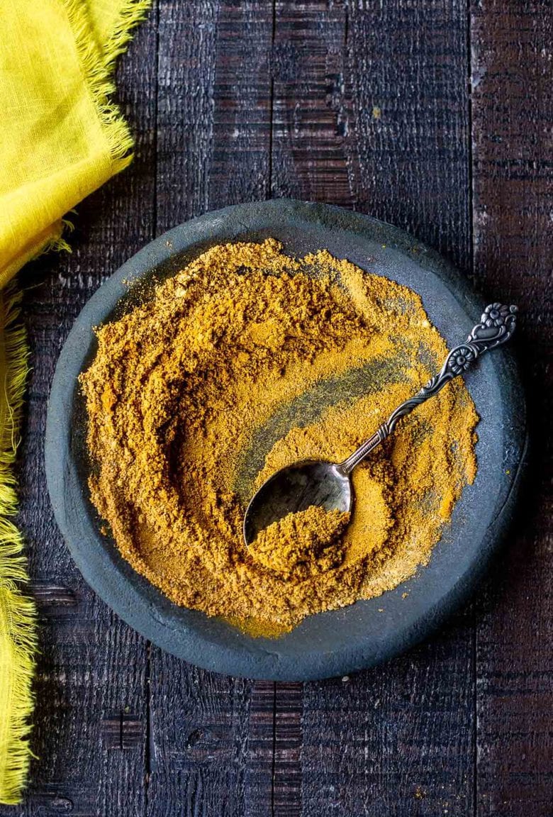 How to make homemade Yellow Curry Powder using spices you already have in your spice drawer. This mild Indian version is simple and easy. #currypowder #yellowcurrypowder #curry