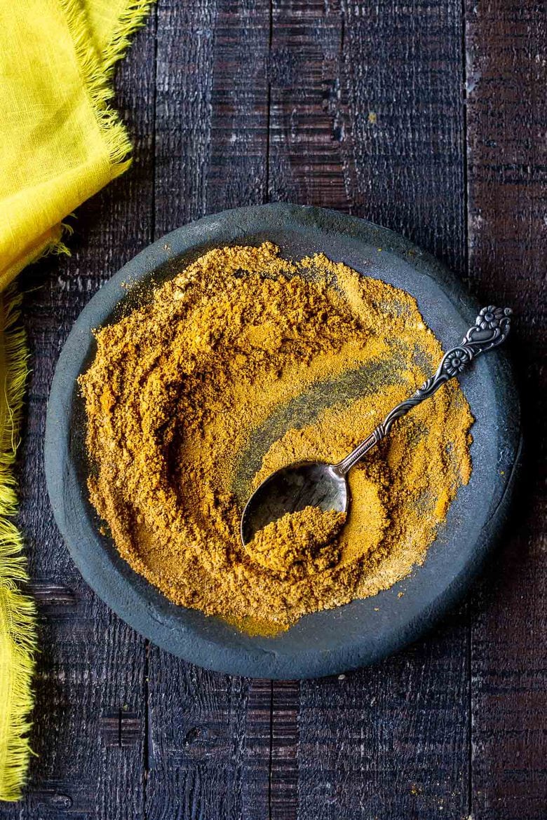 How to make homemade Yellow Curry Powder using spices you already have in your spice drawer. This mild Indian version is simple and easy. #currypowder #yellowcurrypowder #curry