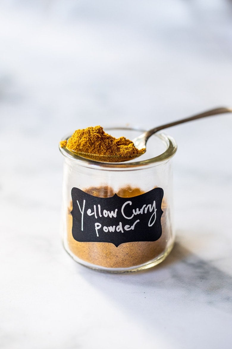 How to make homemade Yellow Curry Powder using spices you already have in your spice drawer. This mild Indian version is simple and easy. #currypowder #yellowcurrypowder #curry