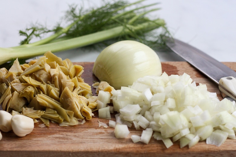 prepping the ingredients.