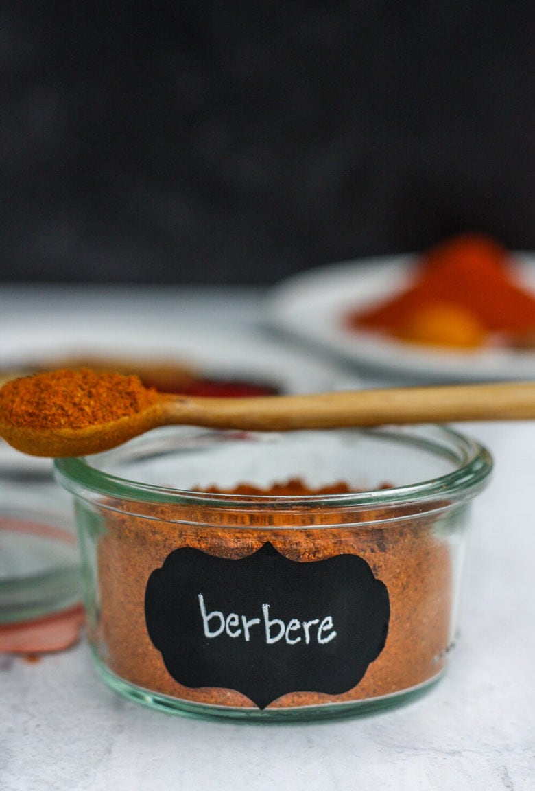 A flavorful Berbere spice recipe, made with common spices you may already have in your pantry.  Filled with complex toasty flavor.  Easy to make in about 15 minutes!