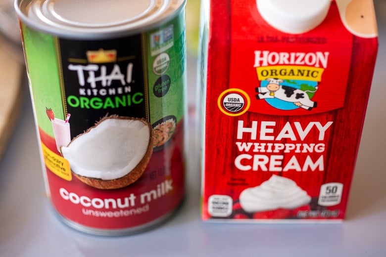 use your choice of cream or coconut milk